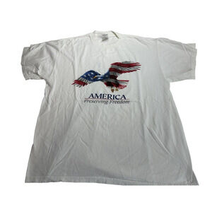 Delta White LRG T-shirt America Preserving Freedom Flag Eagle USA